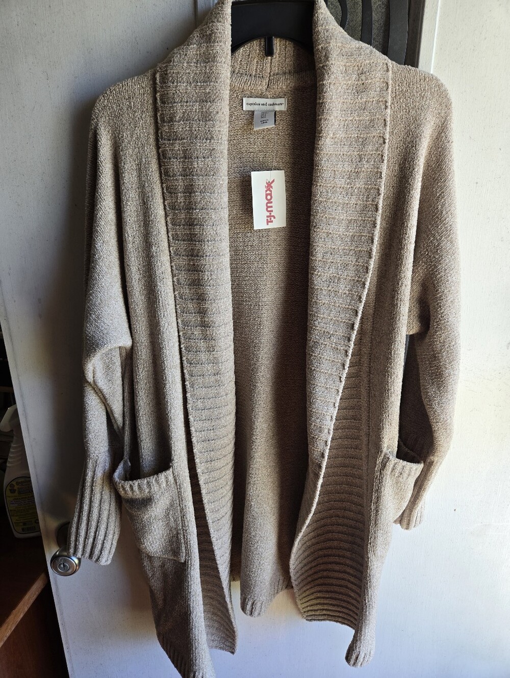 Cupcakes And Cashmere Cozy Open-Front Shawl Collar Cardigan NWT